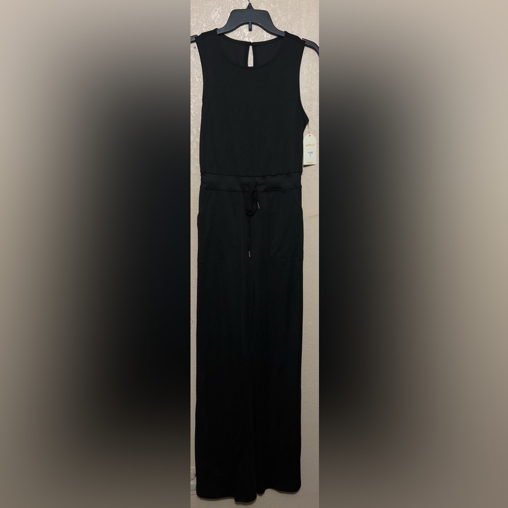 Black Jumpsuit with Drawstring Waist